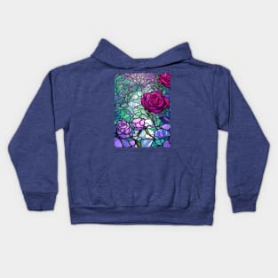 Stained Glass Roses Kids Hoodie